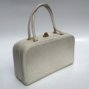 Vintage White Croc Hide Satchel Bag